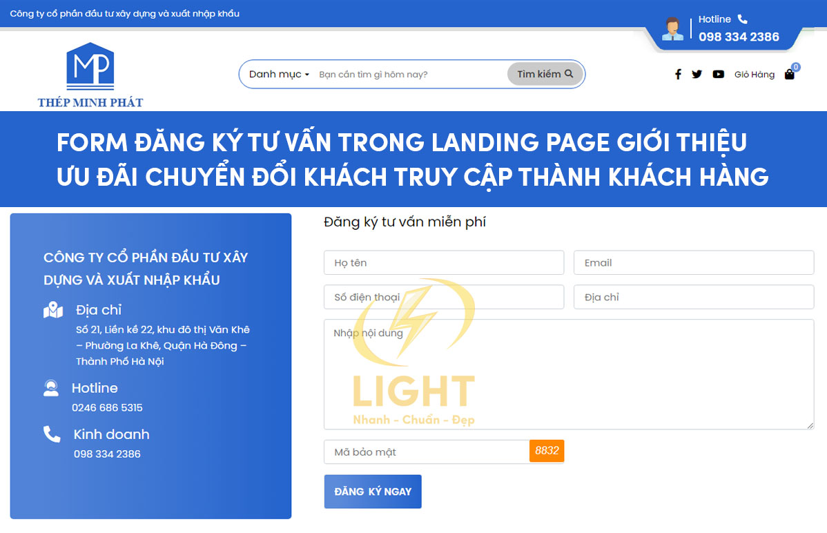 Ví dụ Landing Page của máy lọc nước Kangaroo