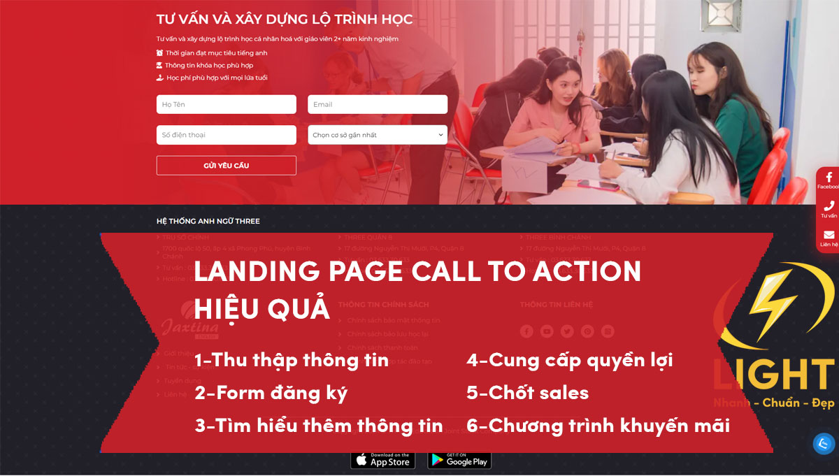 CTA thu thập thông tin trên Landing Page của Halo Media