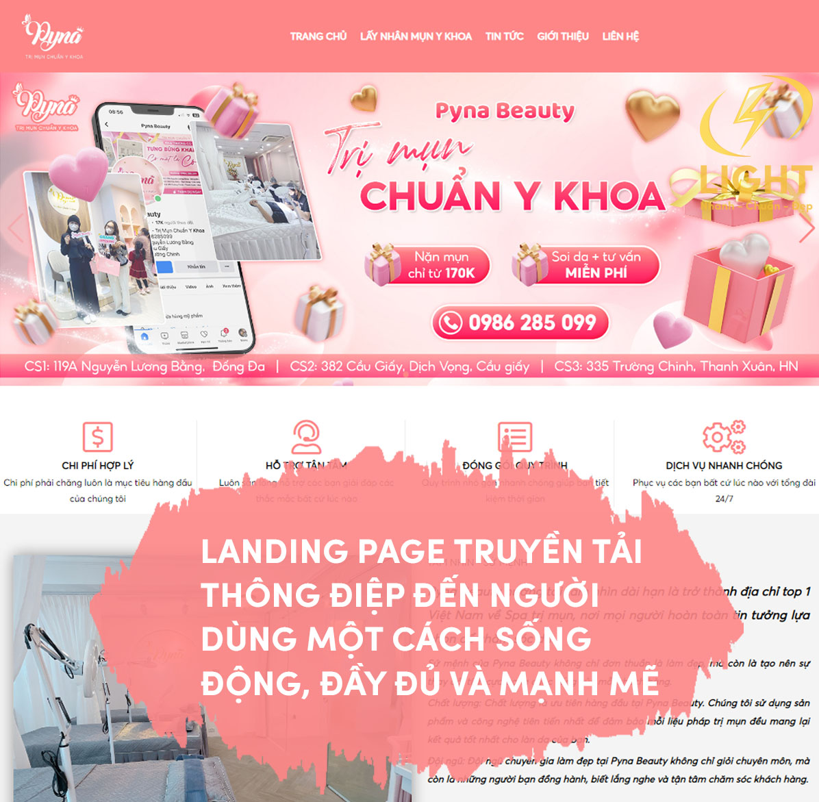 Tiêu đề chính trong Landing Page xịt thơm