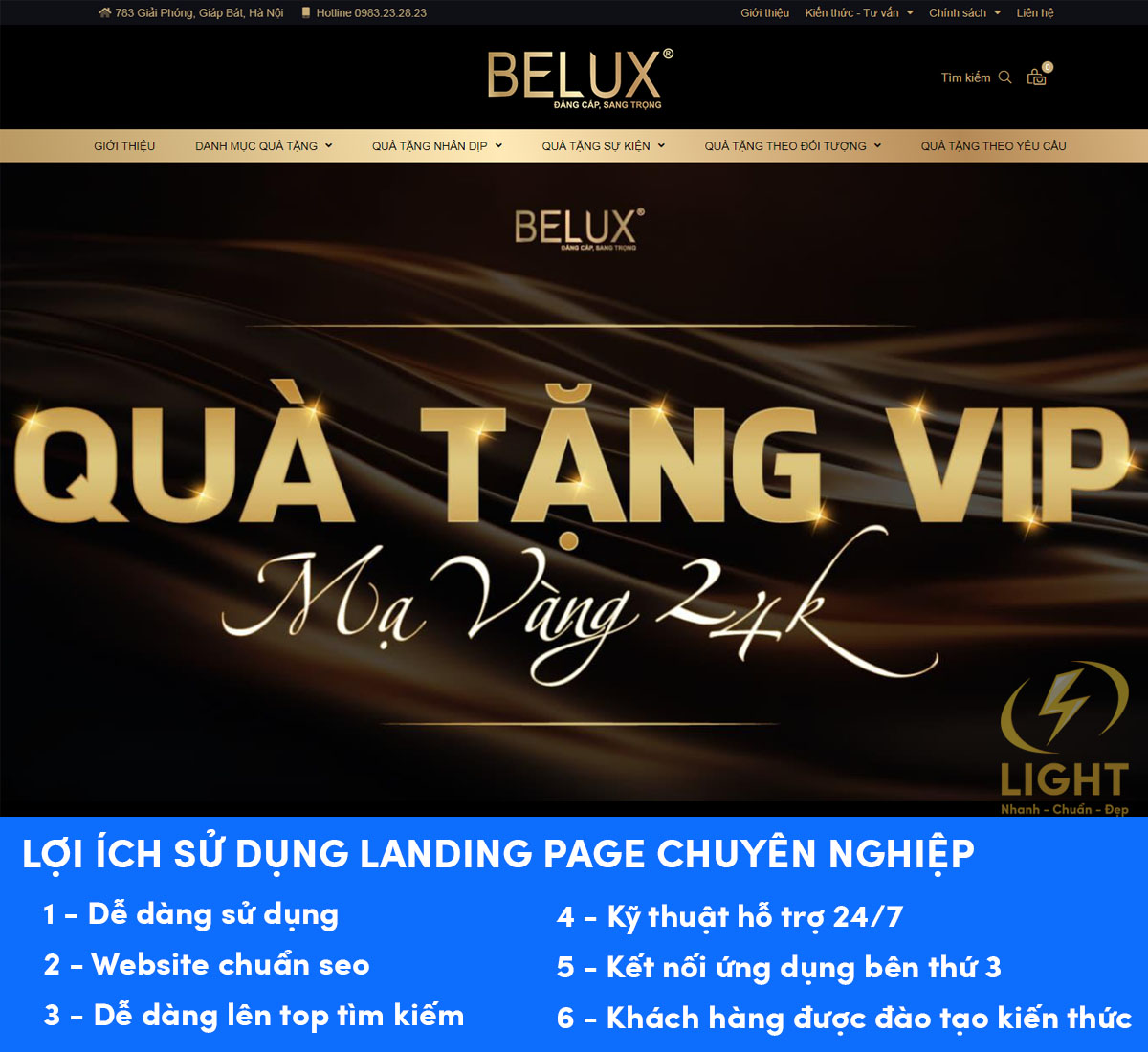 Ví dụ về trang landing page không chuyên nghiệp