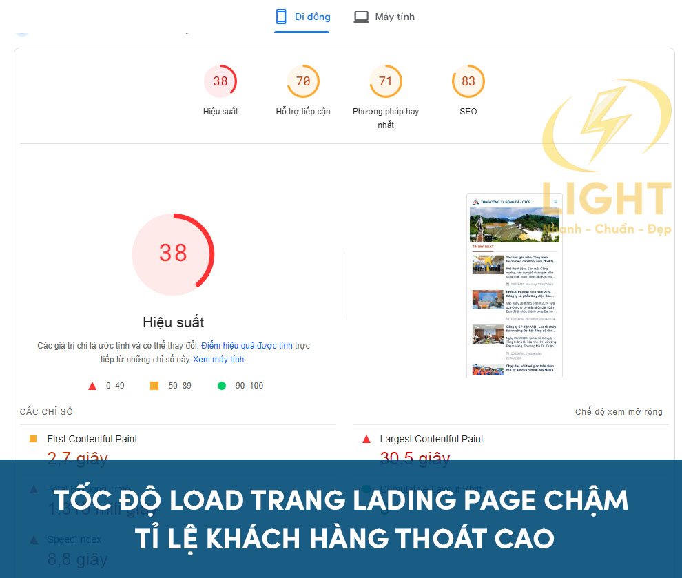 Thiết kế Landing Page bán giày cao gót dùng nhiều màu sắc làm phản tác dụng quảng bá