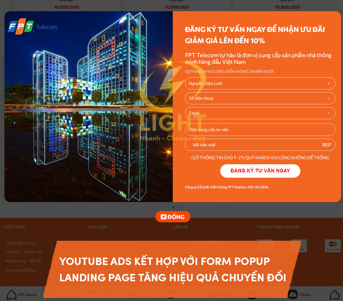 Cách thêm Landing Page khi cài đặt quảng cáo trên Youtube