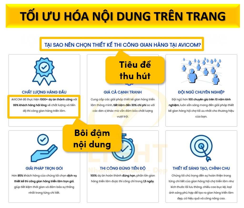 Tối ưu hóa nội dung trên trang