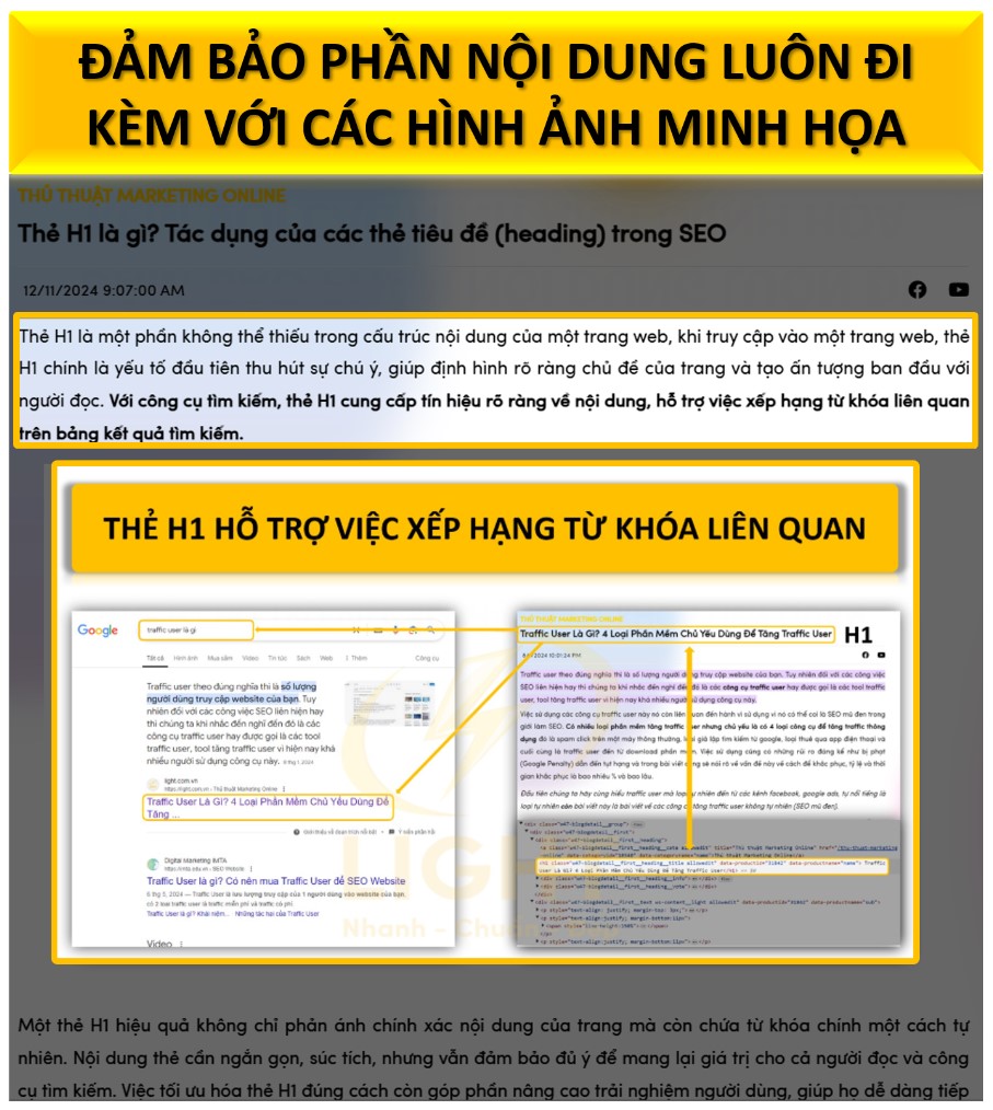 Kết hợp hình ảnh và nội dung