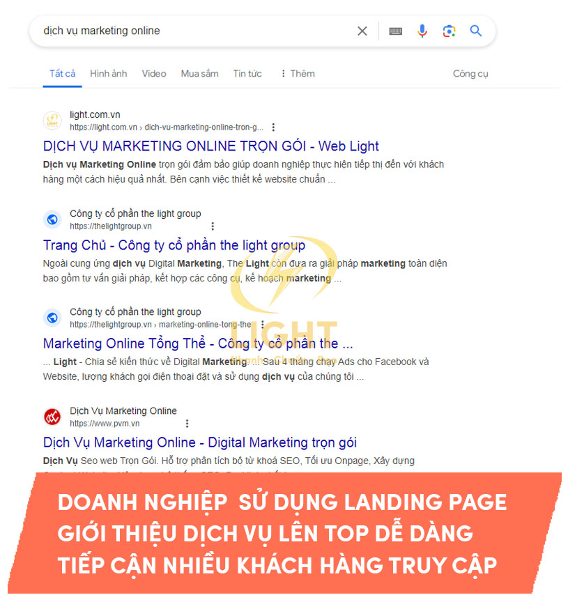 Mẫu quảng cáo cho landing trên Google Ads