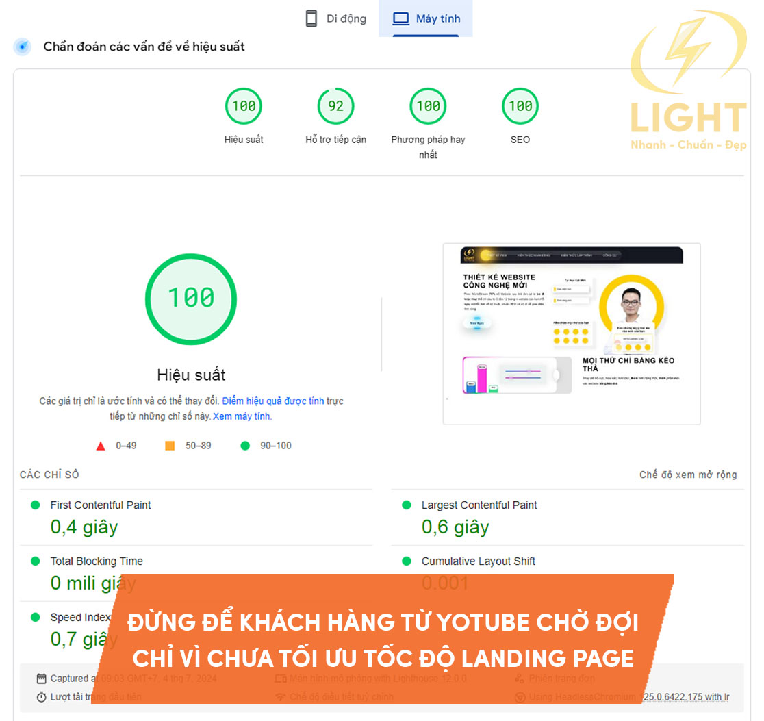 Giao diện Landing Page máy ảnh được tối ưu dễ hiểu để truyền tải thông tin nhanh