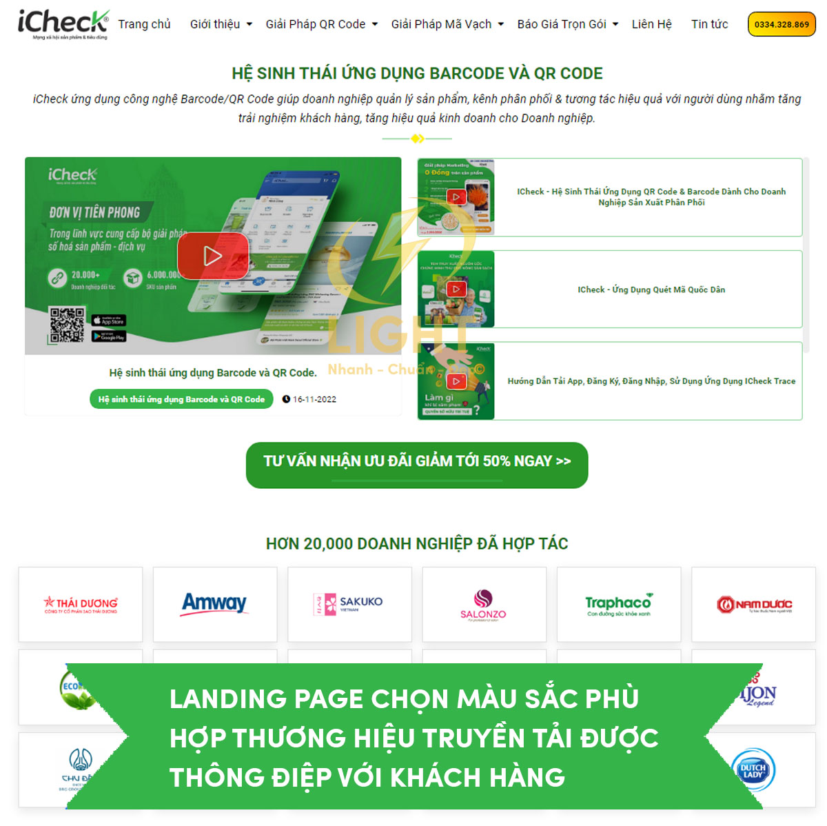 Landing Page lĩnh vực du học kết hợp màu sắc hài hoà, đẹp mắt