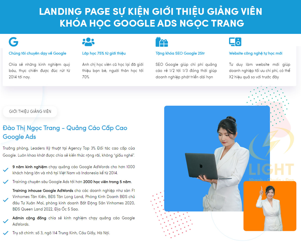 Landing Page sự kiện thế hệ mới - tư duy toàn cầu có thiết kế nút CTA hấp dẫn