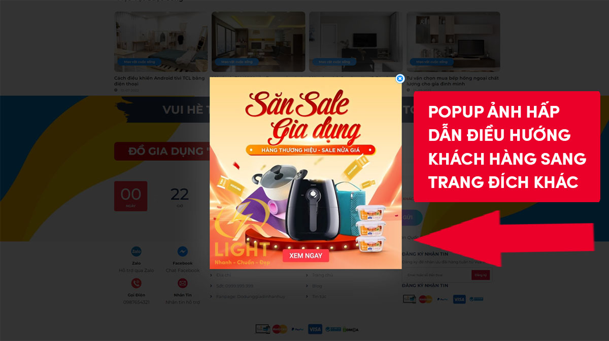 Cách cài đặt popup chi tiết từng bước cho Landing Page