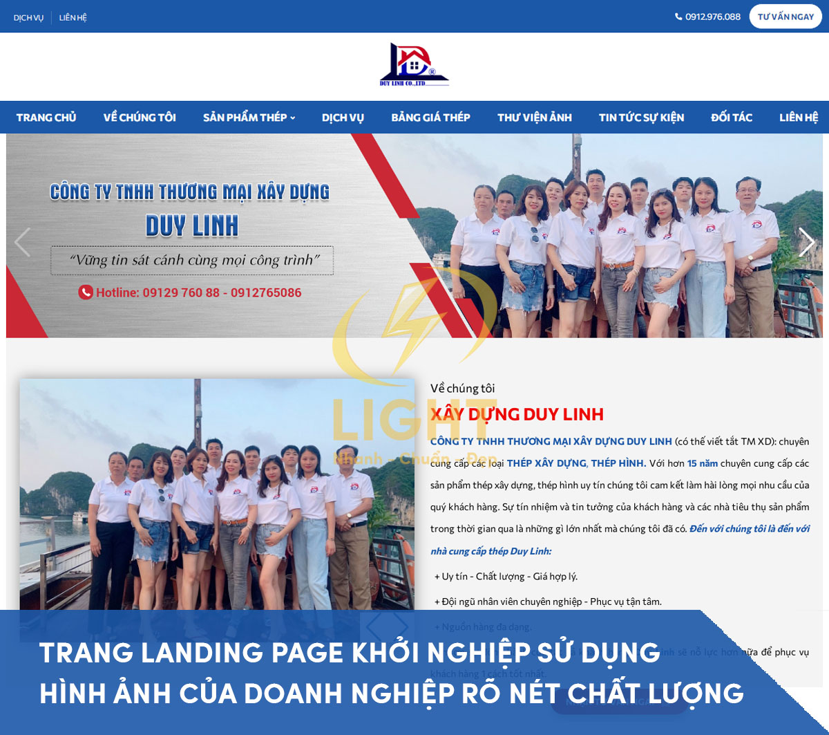 Thiết kế Landing Page khởi nghiệp bán áo sơ mi có hình ảnh/ video sống động