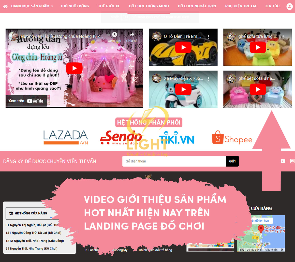 Ví dụ về đưa sản phẩm vào Landing page