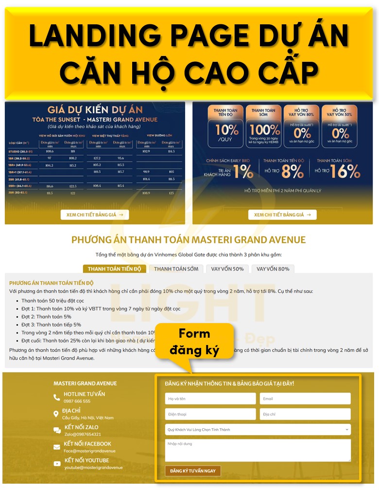 Landing Page Dự Án Căn Hộ Cao Cấp