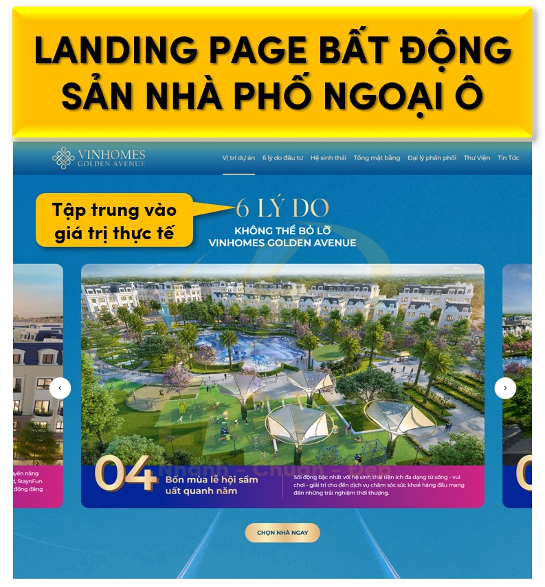 Landing Page Bất Động Sản Nhà Phố Ngoại Ô