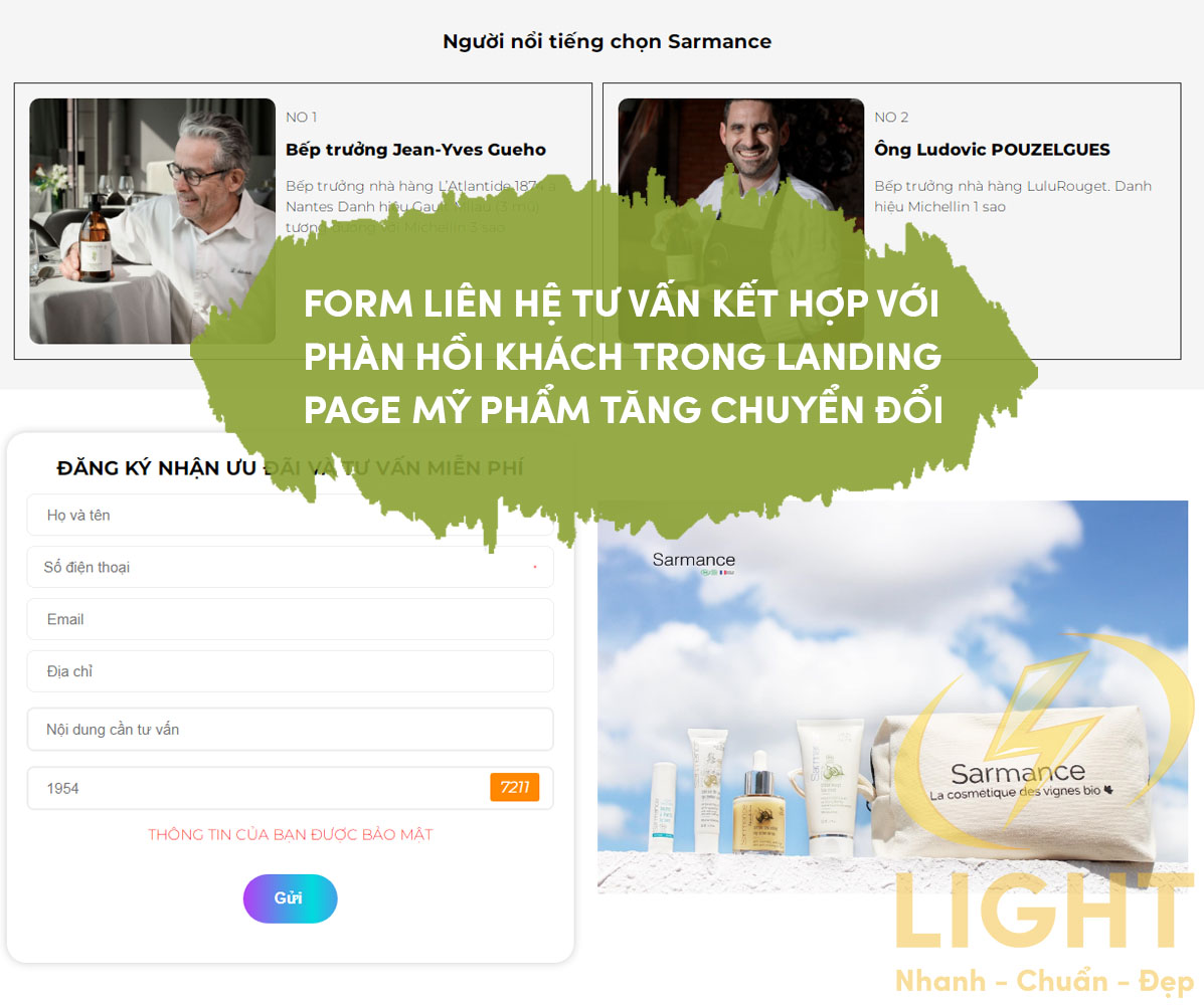 Giấy chứng nhận trên trang Landing Page