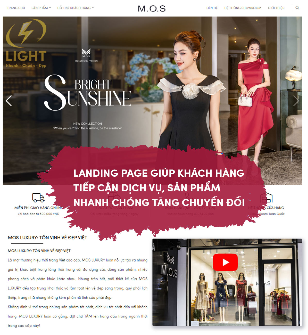 Nội dung Landing Page trình bày chi tiết