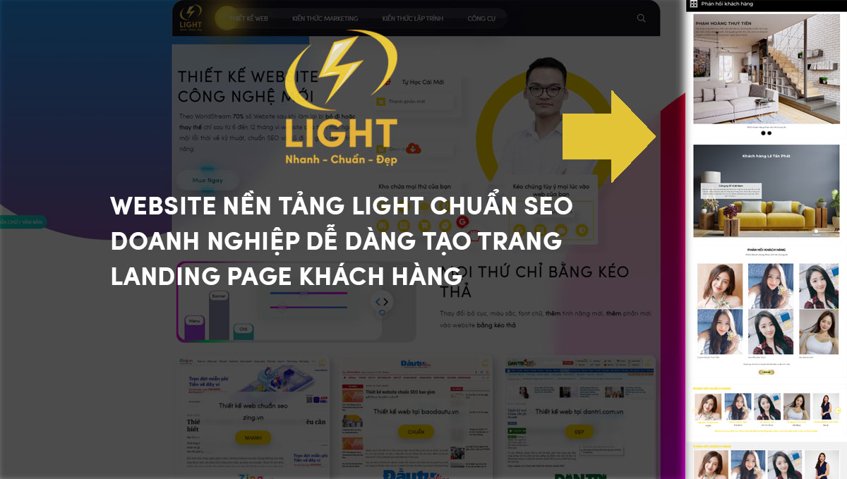 Các nút chia sẻ mạng xã hội trên landingpage cho giới thiệu khách hàng