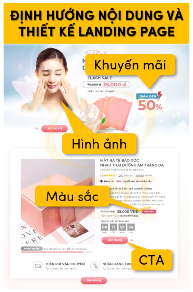 Định hướng nội dung và thiết kế Landing page Mỹ phẩm