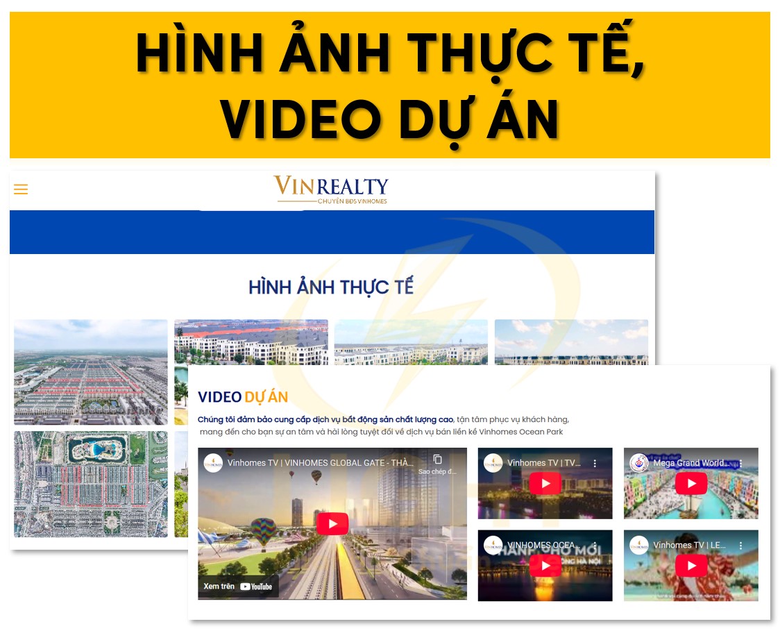 Đưa các yếu tố hình ảnh, video thực tế dự án