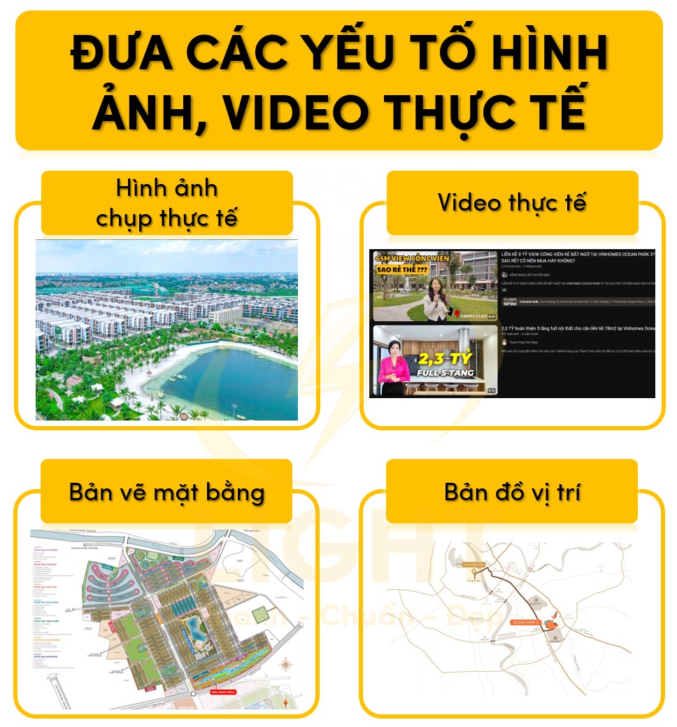 Đưa các yếu tố hình ảnh, video thực tế vào Landing page Bất động sản