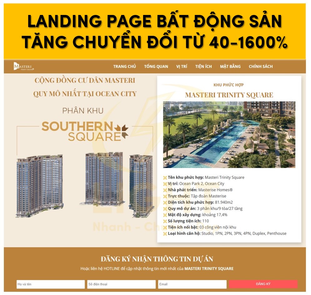 Sử dụng Landing page Bất động sản giúp tối ưu chuyển đổi trên trang