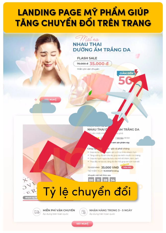 Landing page Mỹ phẩm giúp tăng tỷ lệ chuyển đổi trên trang