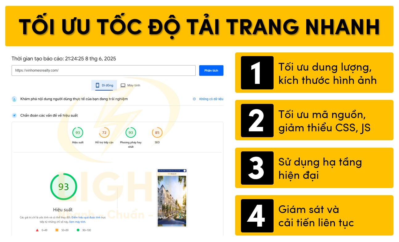 Tối ưu hiệu suất trang để đảm bảo truy cập nhanh
