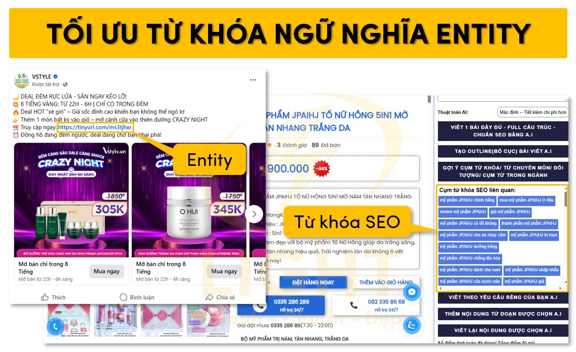 Tối ưu từ khóa ngữ nghĩa và entity