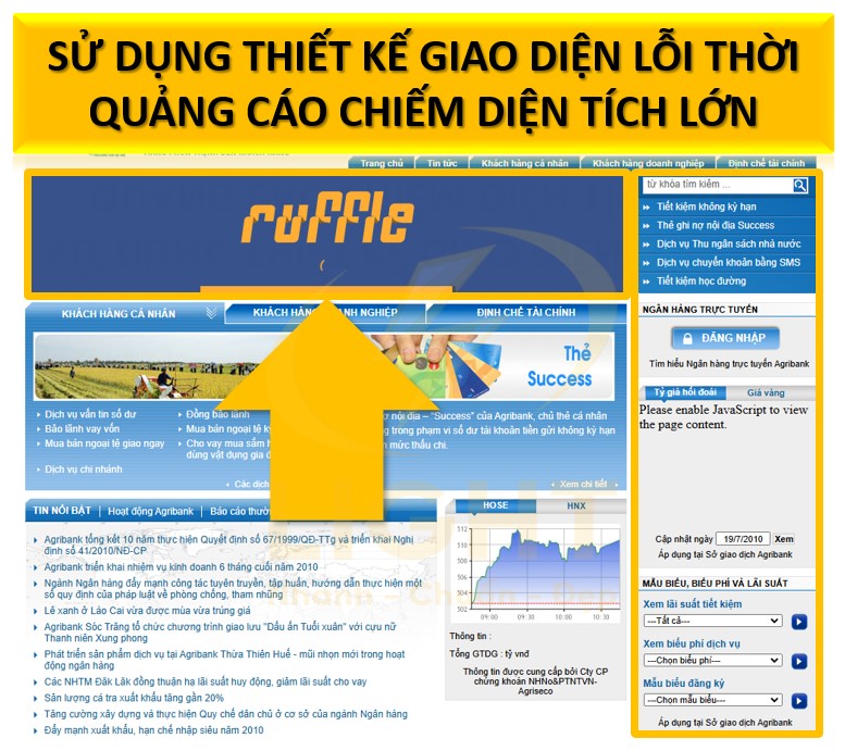 trang web UI kém