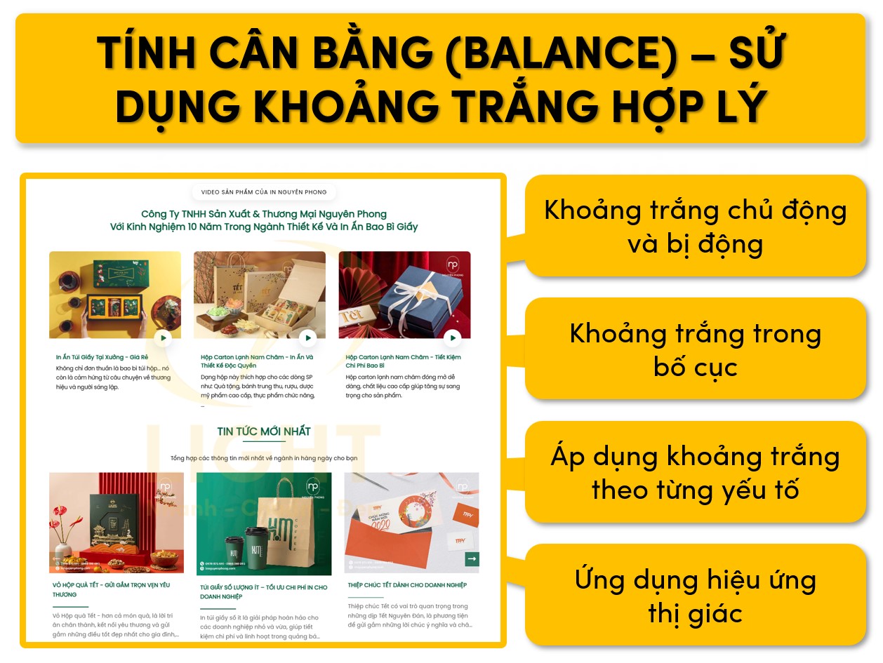 Tính cân bằng trong Minimalist Design để sử dụng khoảng trắng hợp lý