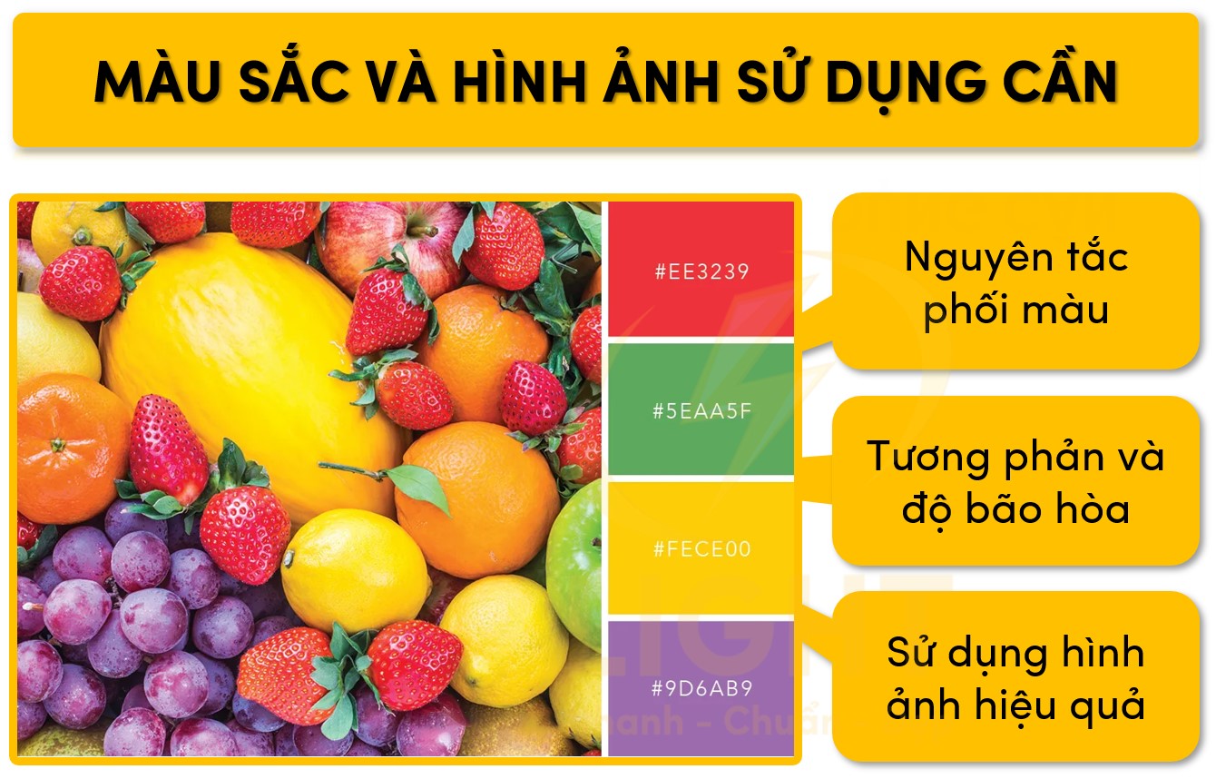 Sử dụng hình ảnh và màu sắc cần lưu ý