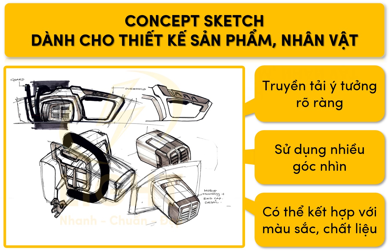 Sử dụng Concept Sketch cho thiết kế sản phẩm và nhân vật
