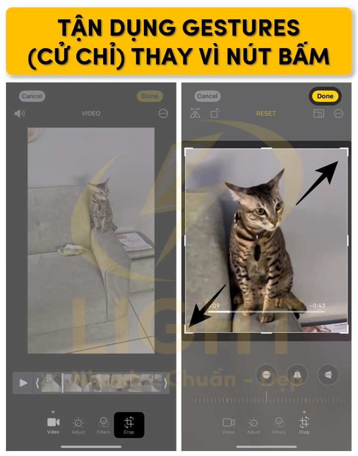 Sử dụng Gestures (cử chỉ) thay vì nhiều nút bấm