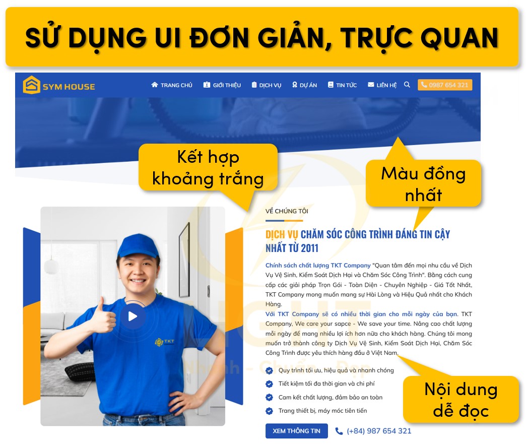Tận dụng UI đơn giản và trực quan