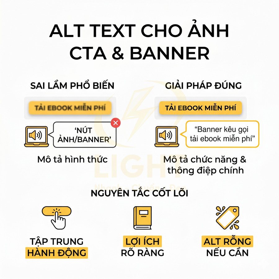 Hướng dẫn viết alt text chuẩn SEO cho ảnh CTA và banner với ví dụ nút tải ebook miễn phí