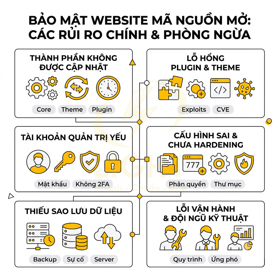 Các rủi ro bảo mật website mã nguồn mở và giải pháp phòng ngừa cho quản trị viên web