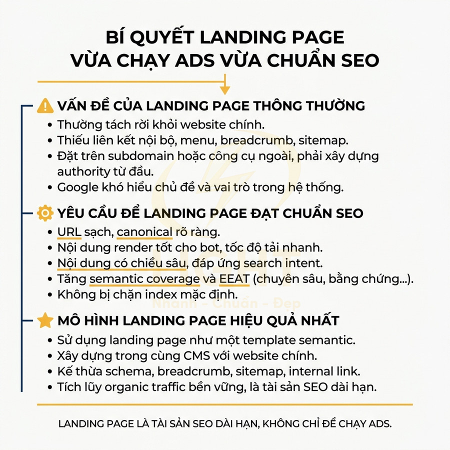 Landing page có chuẩn SEO được không? Điều kiện để vừa chạy ads vừa SEO