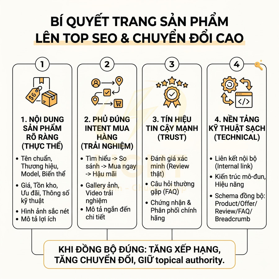 Trang sản phẩm chuẩn SEO cần có những thành phần nào để dễ lên top?