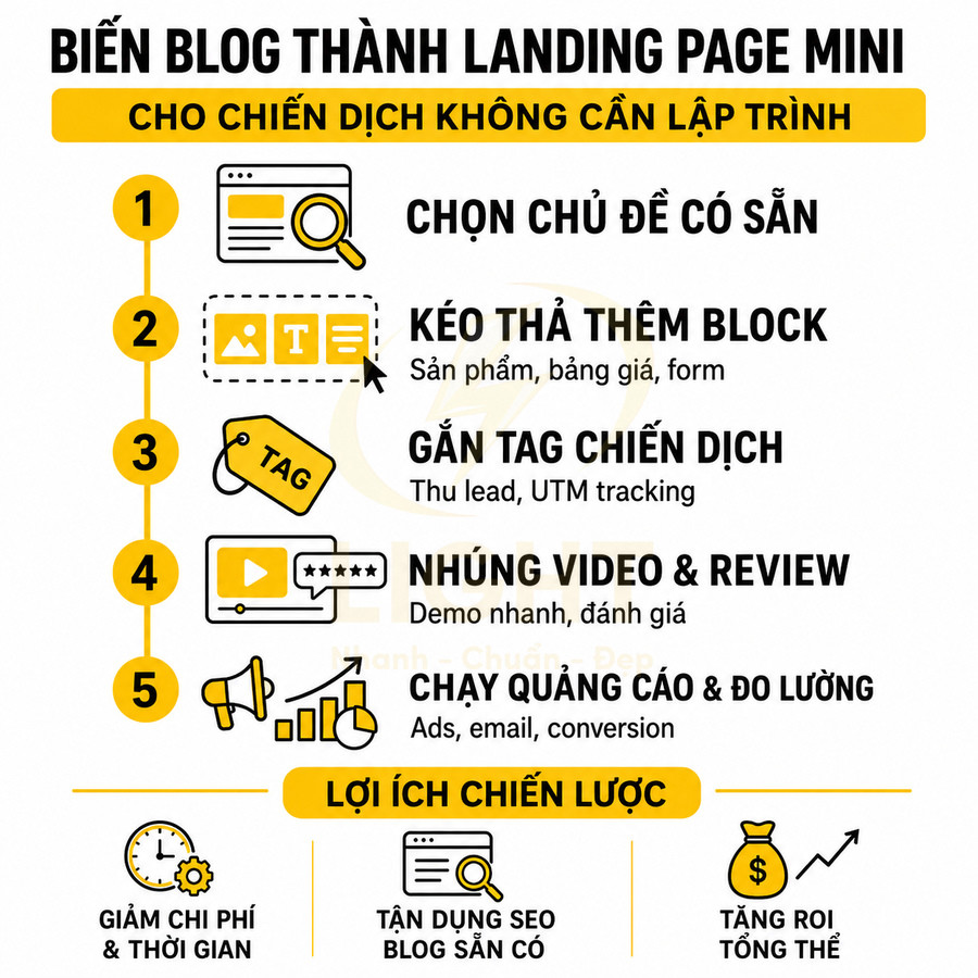 Hướng dẫn biến blog thành landing page mini cho chiến dịch marketing không cần lập trình