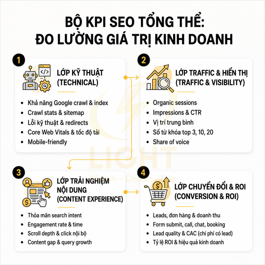 KPI nào dùng để đo hiệu quả của một website chuẩn SEO?