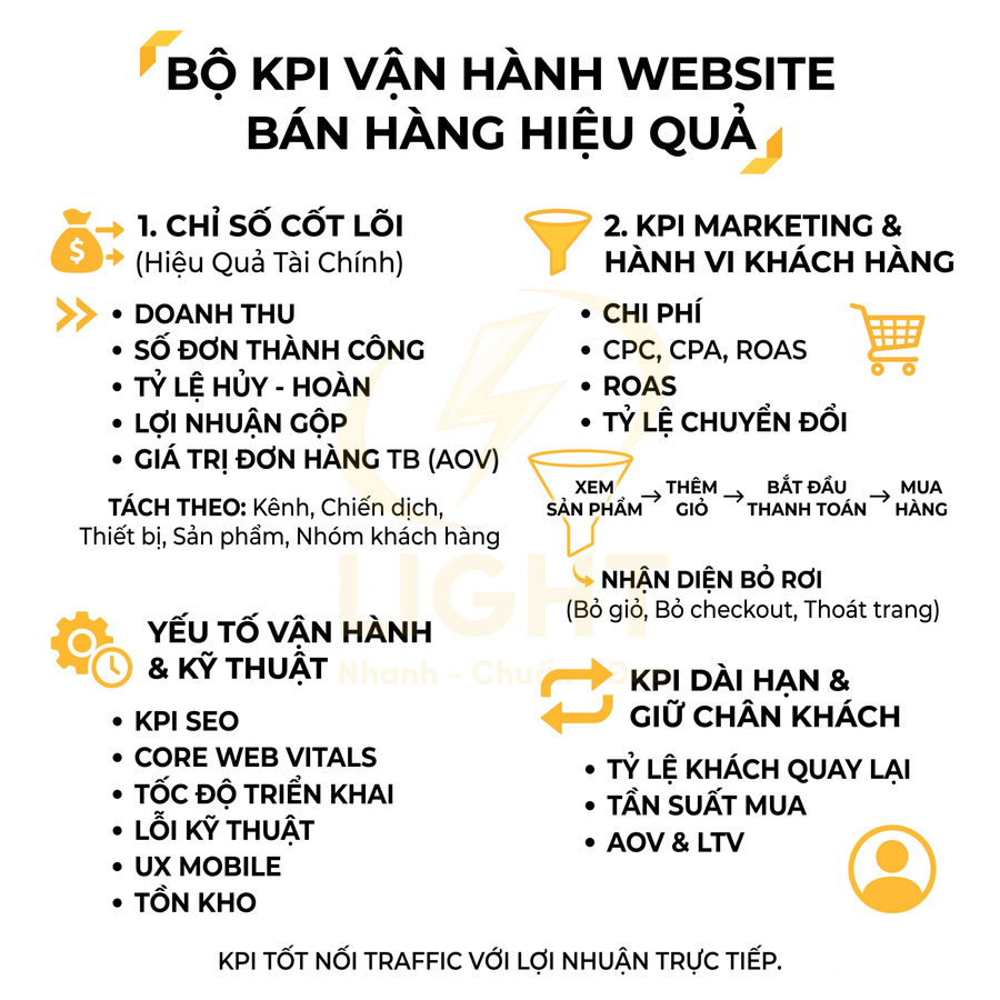 Những KPI cần theo dõi khi vận hành website bán hàng