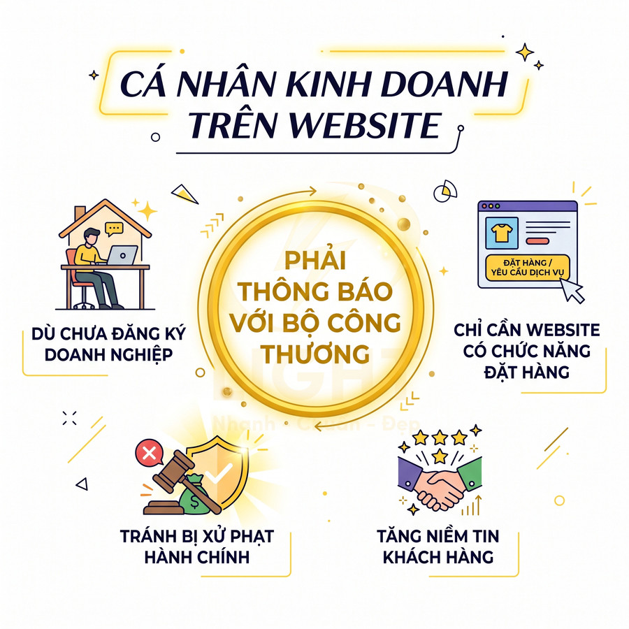 Infographic cá nhân kinh doanh trên website phải thông báo với Bộ Công Thương để tránh phạt và tăng niềm tin khách hàng