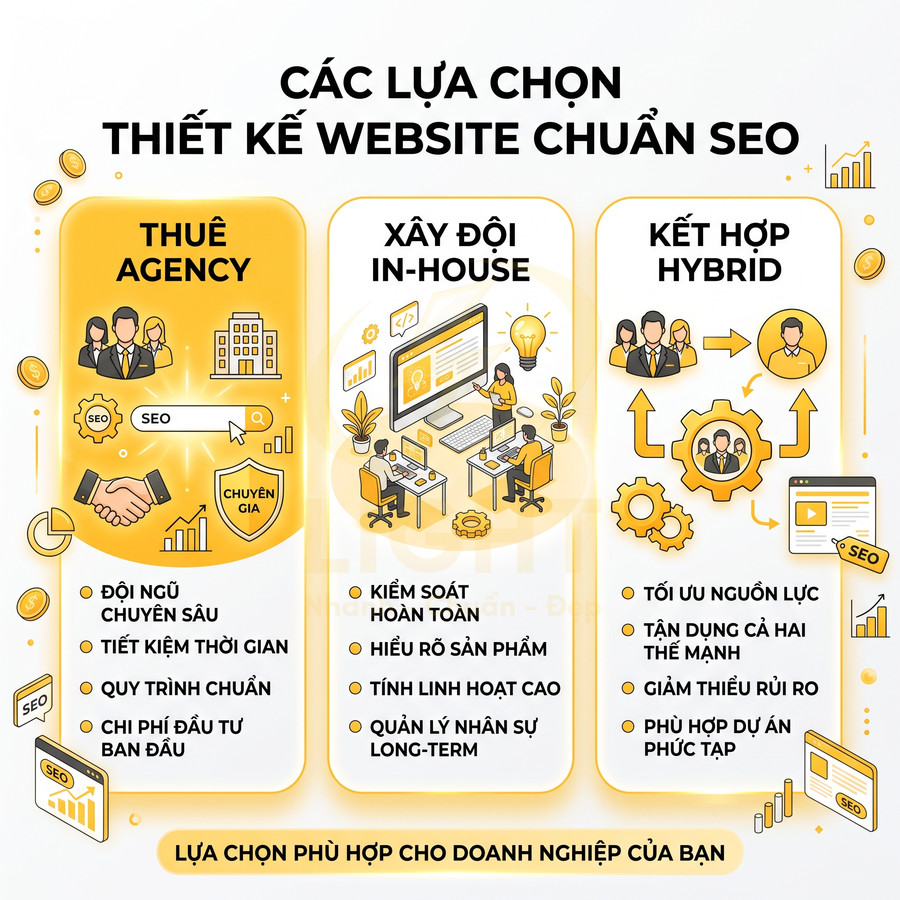 Thuê agency thiết kế website chuẩn SEO hay in-house sẽ hiệu quả hơn?