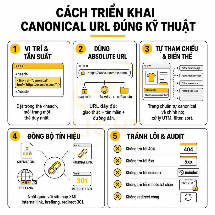 Hướng dẫn triển khai canonical URL đúng kỹ thuật với 5 bước tối ưu SEO onpage