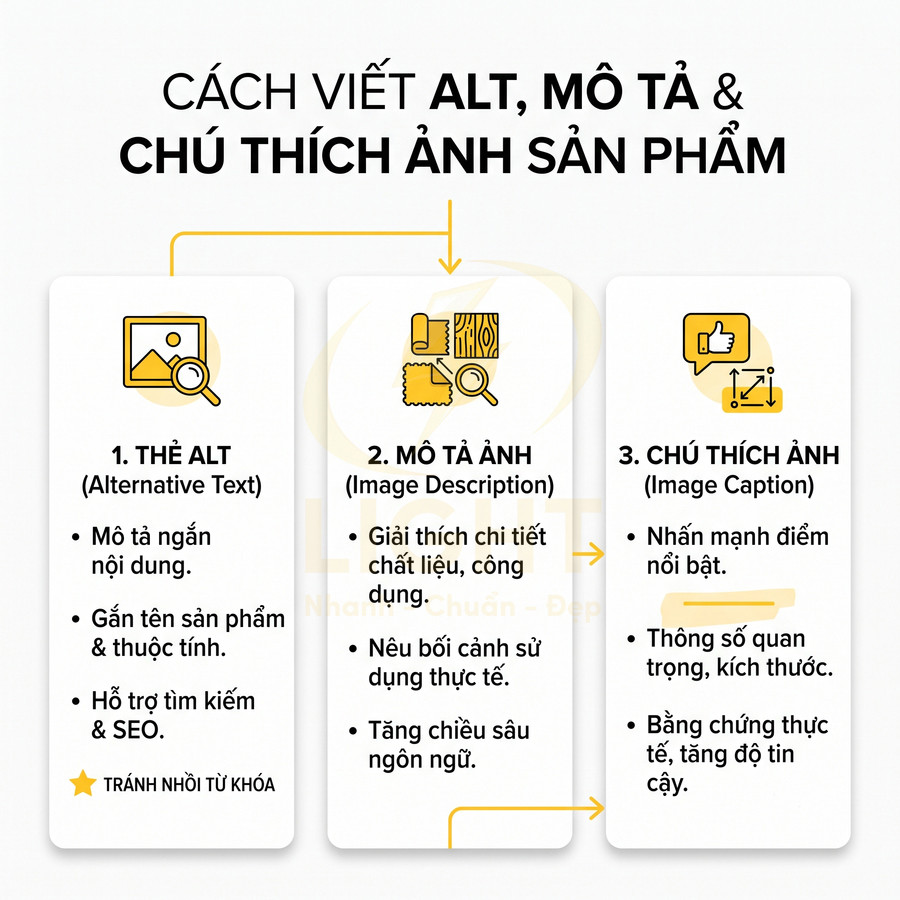 Hướng dẫn cách viết thẻ alt mô tả và chú thích ảnh sản phẩm chuẩn SEO bằng infographic