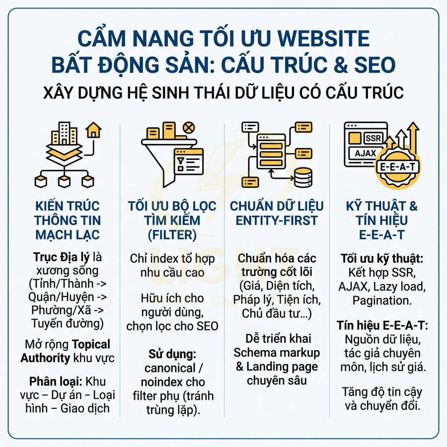 Thiết kế website chuẩn SEO cho bất động sản cần lưu ý gì về cấu trúc và bộ lọc tìm kiếm?