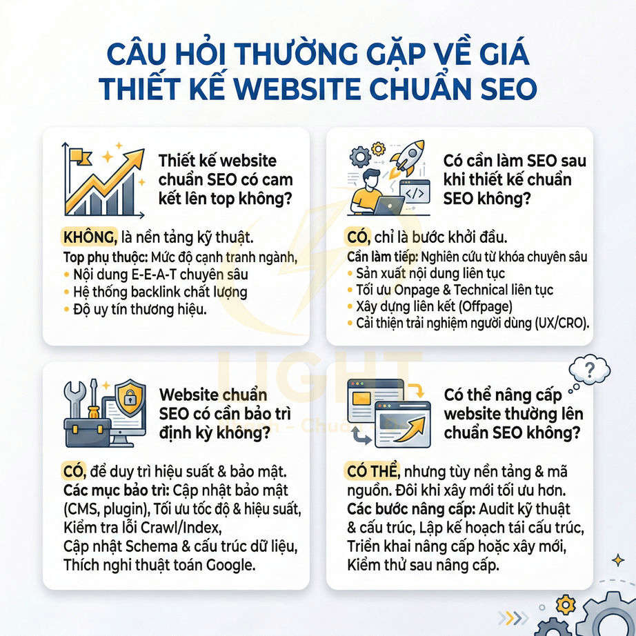 Infographic giải đáp câu hỏi thường gặp về giá và lợi ích của dịch vụ thiết kế website chuẩn SEO
