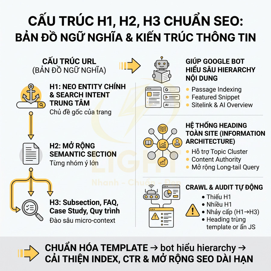 H1, H2, H3 trên website chuẩn SEO nên sắp xếp ra sao?