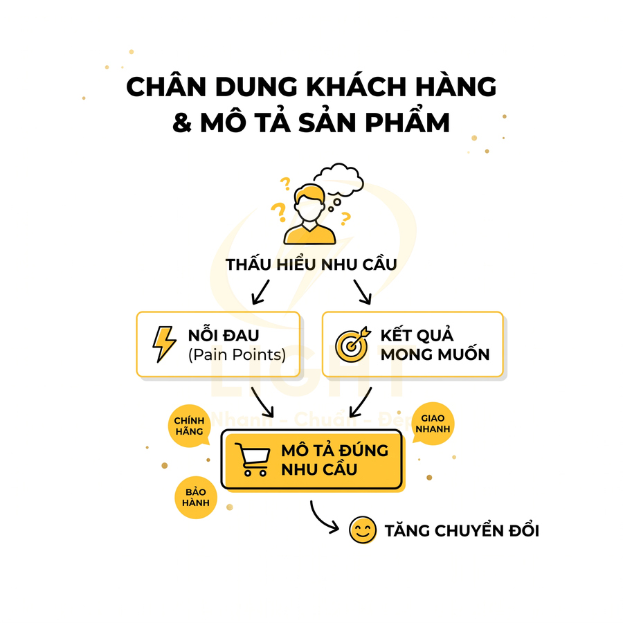 Sơ đồ mô tả sản phẩm dựa trên chân dung khách hàng để thấu hiểu nhu cầu và tăng chuyển đổi