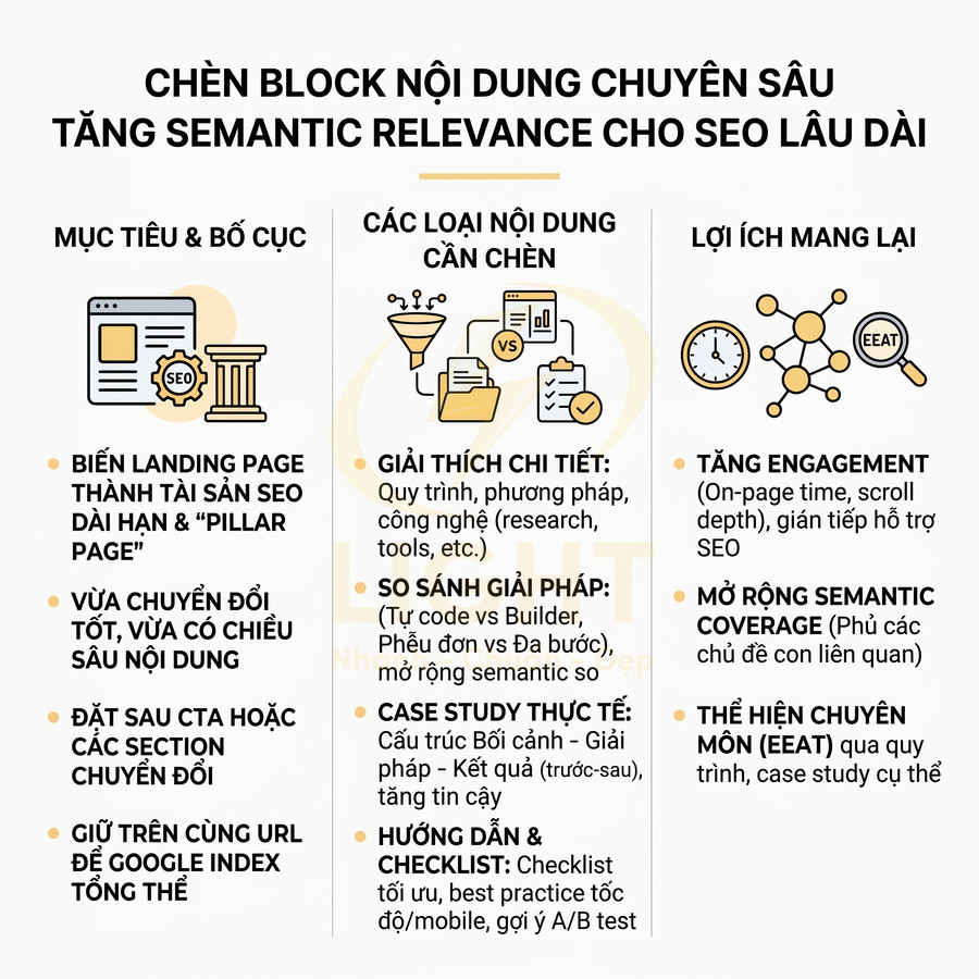 Hướng dẫn chèn block nội dung chuyên sâu tăng semantic relevance và EEAT cho SEO lâu dài