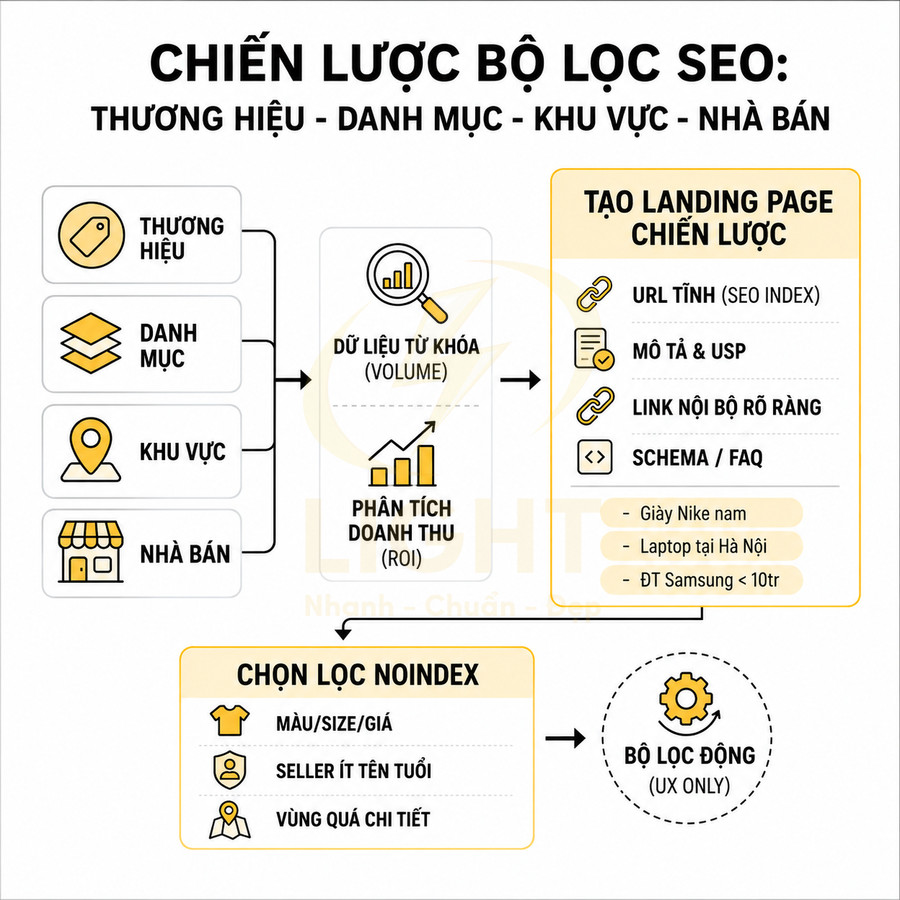 Chiến lược bộ lọc SEO cho thương hiệu danh mục khu vực nhà bán và cách tạo landing page tối ưu